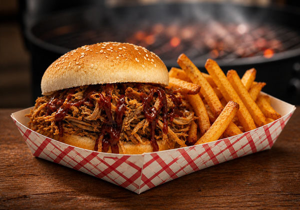 Pulled Pork Sandwich with fries